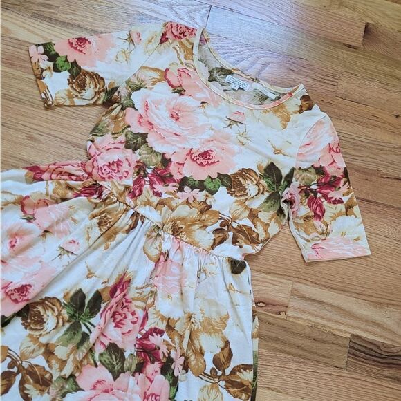 Empire Waist Floral SweetSalt Simple Midi Dress Small - Picture 4 of 7